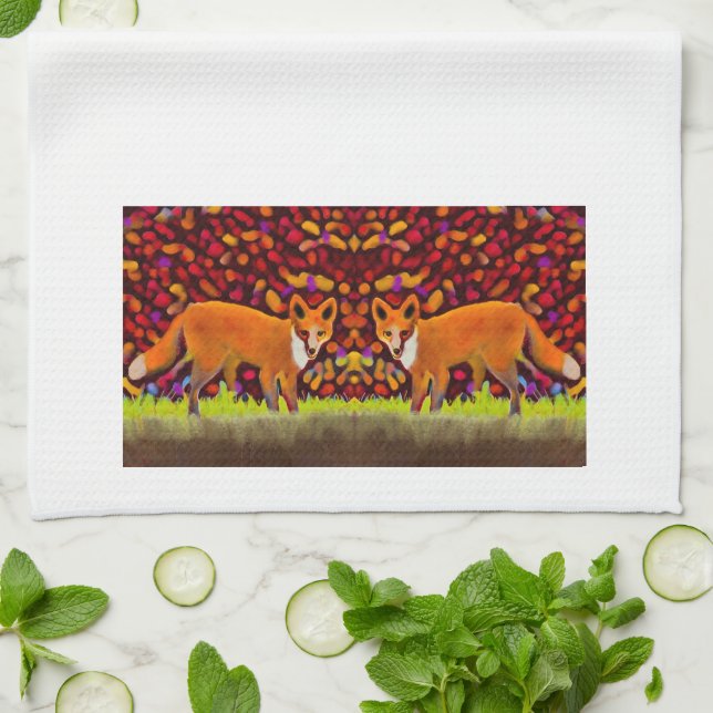 Twin Fox Kitchen Towel (Folded)
