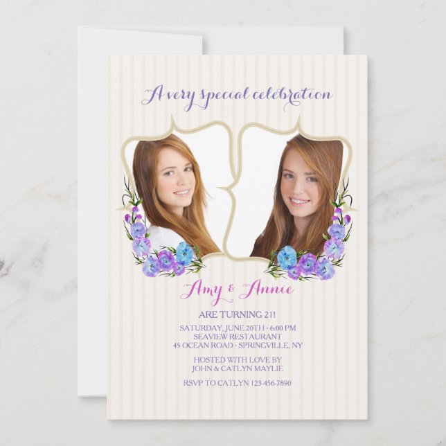 Twin Frame Photo Invitation (Front)