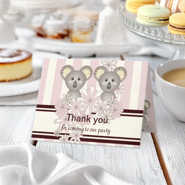 Twin Girl Baby Shower / Birthday Thank You Card (Creator Uploaded)