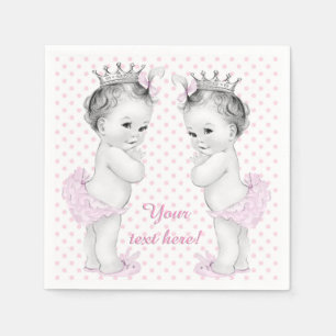 Twin Girl Baby Shower Napkin