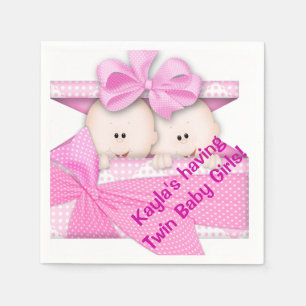 Twin Girl Baby Shower Paper Napkins
