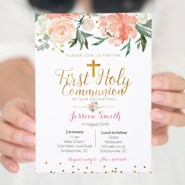 Twin Girl First Communion  Invitation (Creator Uploaded)