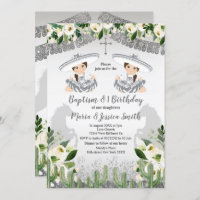 Twin Girl Mexican Silver Baptism and Birthday