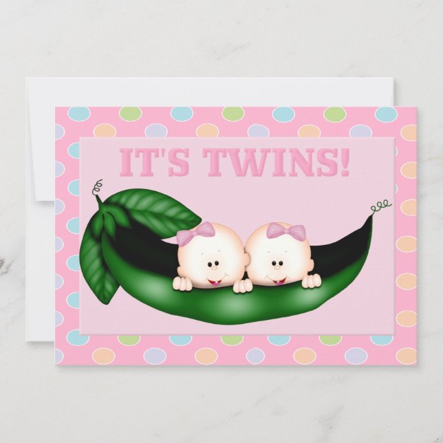 Twin Girl Shower Invitation (Front)