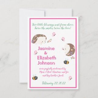 Twin Girls Birth Announcement 