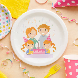 Twin Girls Birthday Paper Plate