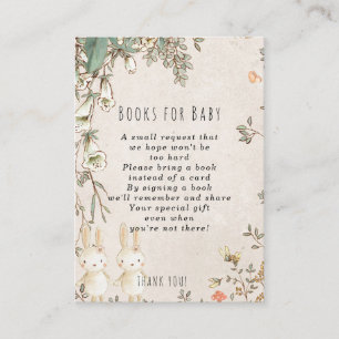 Twin girls bunny books for baby request card