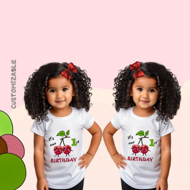 Twin girls cherry baby T-Shirt (Creator Uploaded)