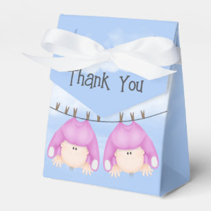 Twin Girls Hanging On Clothesline Favour Box