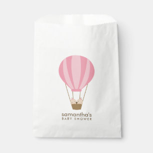 Twin Girls in Pink Balloon Baby Shower Favour Bags