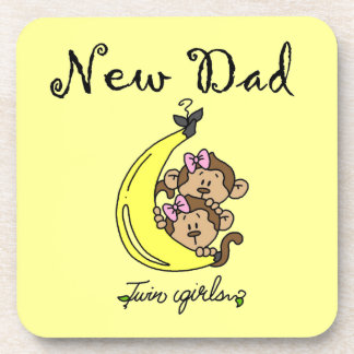 Twin Girls New Dad Gifts Coaster