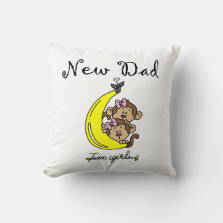 Twin Girls New Dad Gifts Cushion