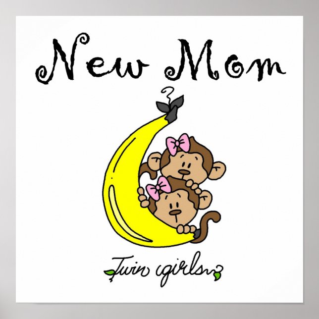 Twin Girls New Mum Gifts Poster (Front)