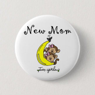 Twin Girls New Mum T-shirts and Gifts 6 Cm Round Badge