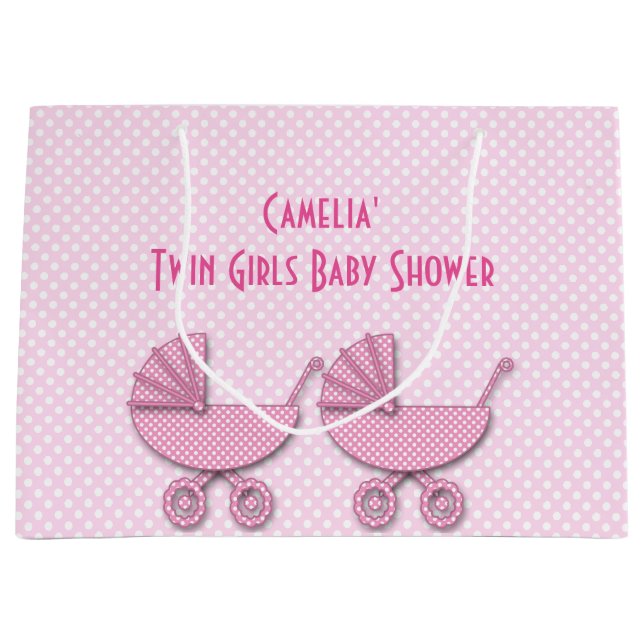 twin girls polka dots - gift bags (Front)