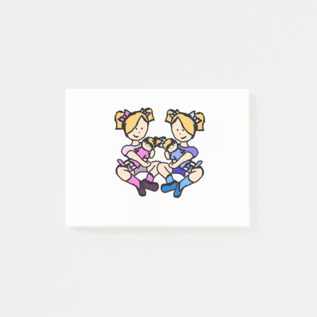Twin girls post-it notes (Front)