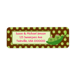 Twin Girls Return Address Avery Label