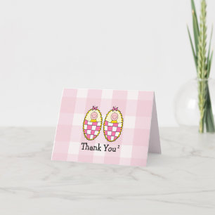 Twin Girls Thank You Card