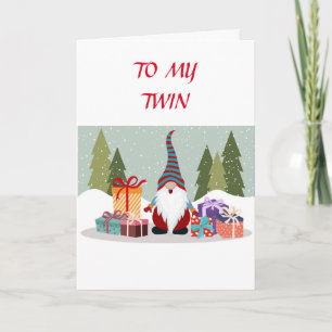 *TWIN GNOMES* FOR *MY TWIN* AT CHRISTMAS HOLIDAY CARD