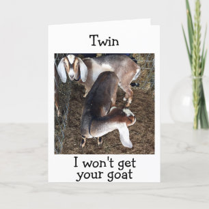 TWIN GOATS ARE MAKING TWIN FUN" HAPPY BIRTHDAY CARD