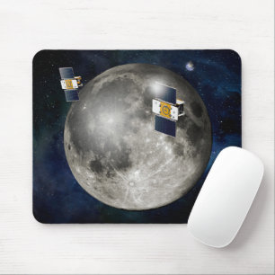 Twin Grail Spacecraft Orbiting The Moon. Mouse Pad