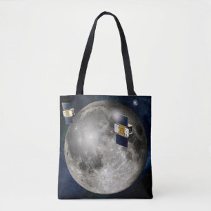 Twin Grail Spacecraft Orbiting The Moon. Tote Bag