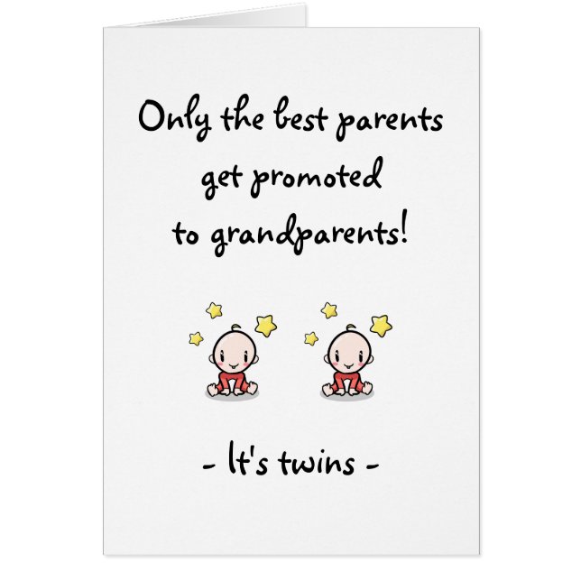 Twin Grandchildren, Grandparent Congratulations,  (Front)