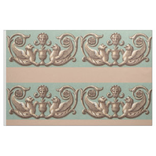 twin gryphons print fabric