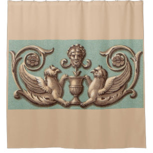 twin gryphons shower curtain