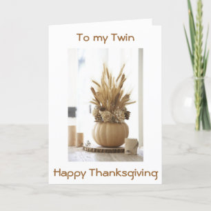 TWIN-HAPPY THANKSGIVNG-THANKFUL FOR YOU HOLIDAY CARD
