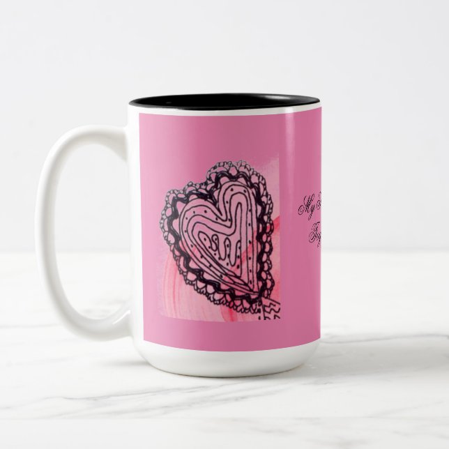 Twin Hearts Romantic Mug (Left)