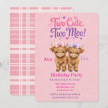 Twin Highland Cows Girls Birthday Party