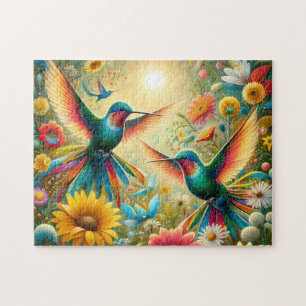 Twin Hummingbirds Sun Jigsaw Puzzle