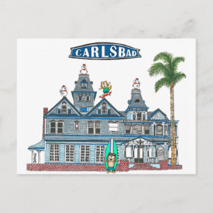 Twin Inns Beach City Carlsbad Postcard