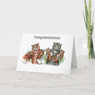 Twin Kittens Cartoon Card