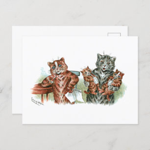 Twin Kittens Cartoon Postcard