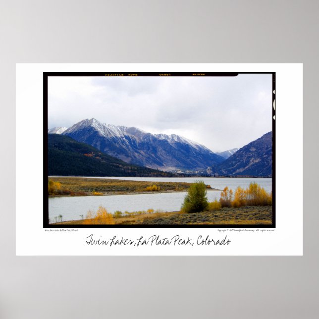 Twin Lakes below La Plata Peak, Colorado Poster (Front)