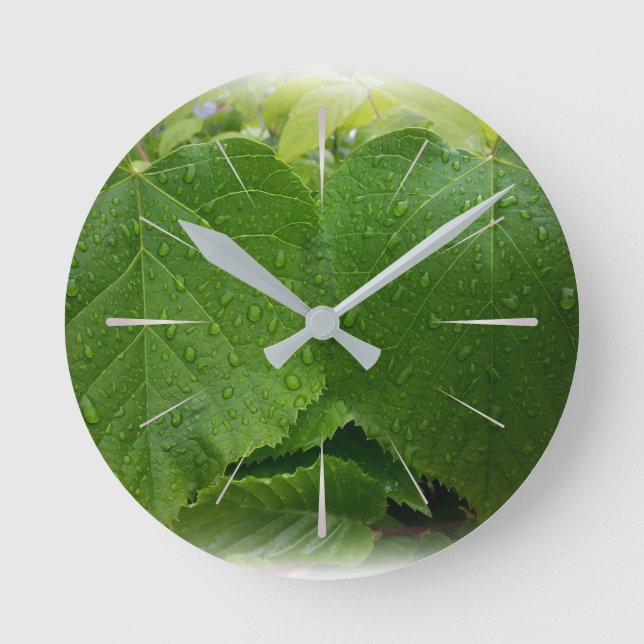twin leaves round clock (Front)