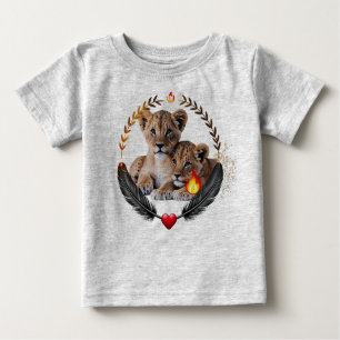 Twin Lion Cubs Baby Fine Jersey T-Shirt 