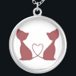 Twin love cats necklace<br><div class="desc">Twin cats necklace</div>
