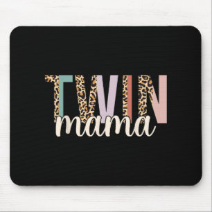 Twin Mama Leopard New Mom Of Twins Squared Mommy M Mouse Pad