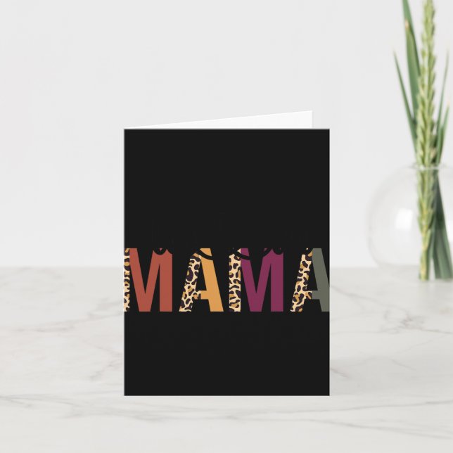 Twin Mama Mothers Day Squared Mommy Leopard New Mo Card (Front)