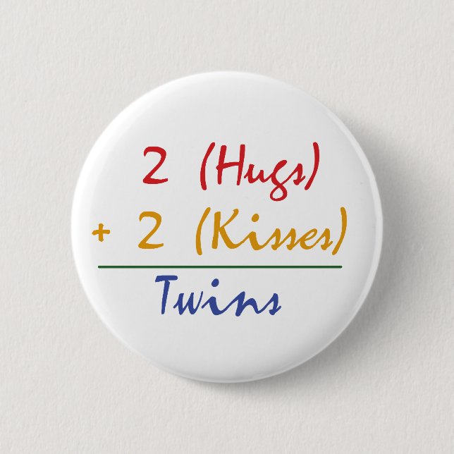 Twin Math 6 Cm Round Badge (Front)