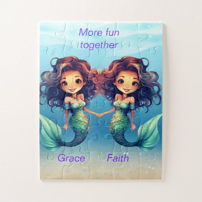 Twin Mermaids Jigsaw Puzzle (Vertical)