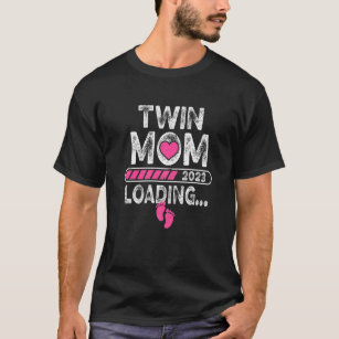 Twin Mum 2023 Loading Pregnancy Announcement New M T-Shirt