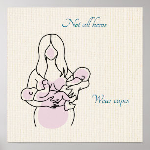 Twin Mum Superhero Poster