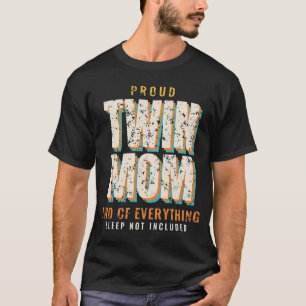 Twin Mum Two of Everything Retro T-Shirt