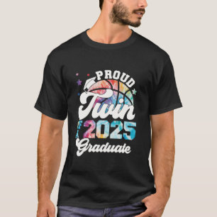 Twin of a 2025 Graduate Tie Dye Senior Graduation  T-Shirt