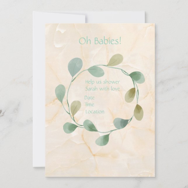 Twin Oh Babies Baby Shower Invitation (Front)
