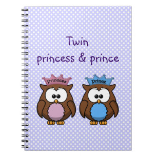 twin owl princess & prince notebook